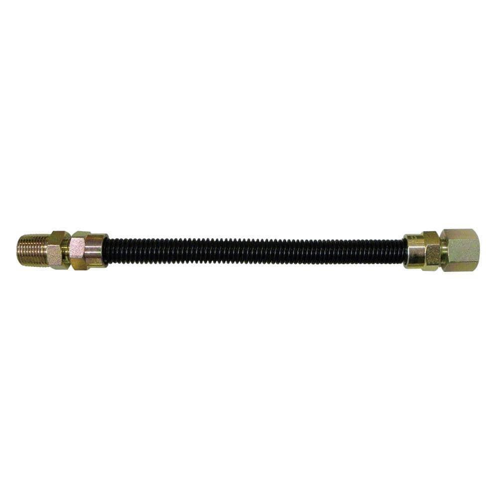 24-inch black-coated stainless steel flexible gas connector