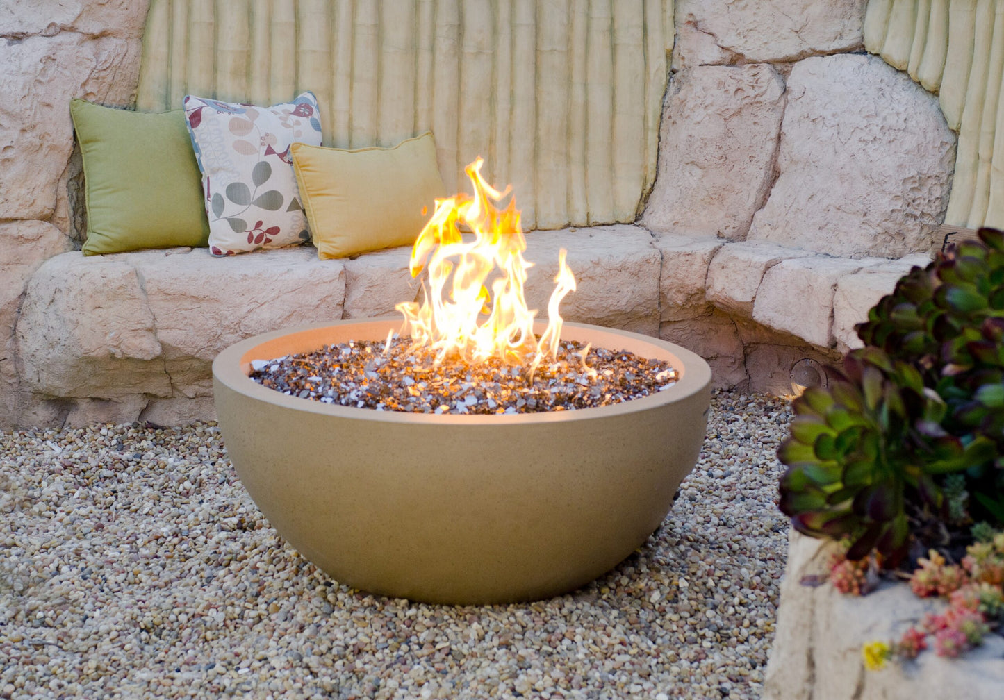 36" Premium Fire Bowl w/ FireStarter Ignition – Outdoor Concrete Fire Pit