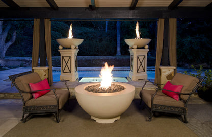 48" Premium Fire Bowl w/ FireStarter Ignition – Outdoor Concrete Fire Pit