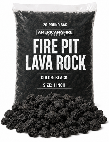 Black Lava Rock for Fire Pits – 1-Inch, 20 lb Bag