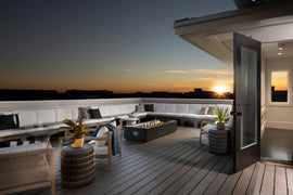 Louvre Rectangle Fire Pit w/ FireStarter