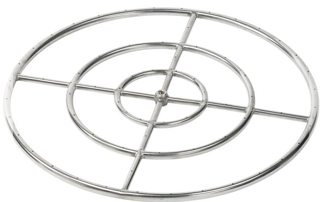 American Fire Glass FGP-R-30 30" Triple-Ring Stainless Steel Fire Pit Burner