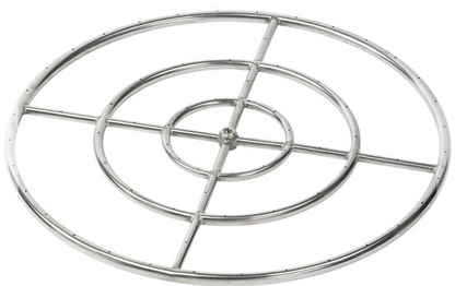 American Fire Glass FGP-R-30 30" Triple-Ring Stainless Steel Fire Pit Burner