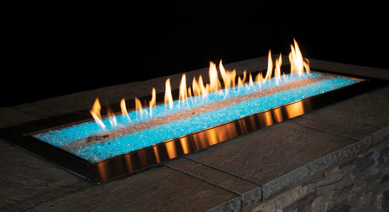 Empire Carol Rose 60-inch Natural Gas Outdoor Linear Fire Pit Kit W/Manual Electronic Ignition & Led Light System - OL60TP18