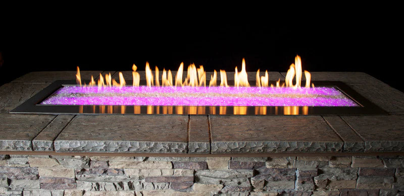 Empire Carol Rose 60-inch Natural Gas Outdoor Linear Fire Pit Kit W/Manual Electronic Ignition & Led Light System - OL60TP18