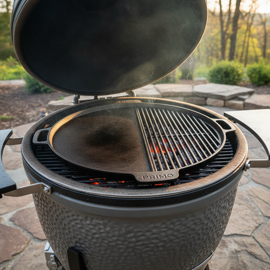 Primo Cast Iron Griddle for XXL (flat & grooved)