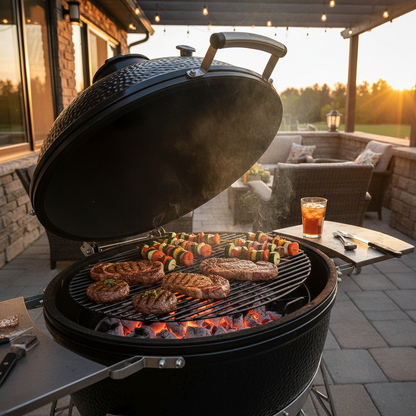 Primo Round Oval All-In-One Ceramic Charcoal Grill Package