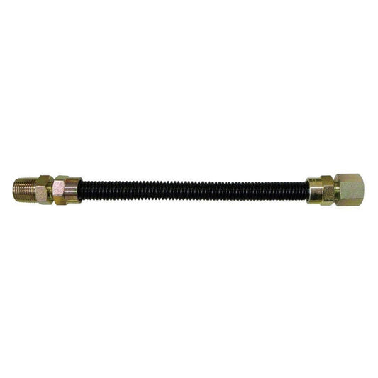 24-inch black-coated stainless steel flexible gas connector